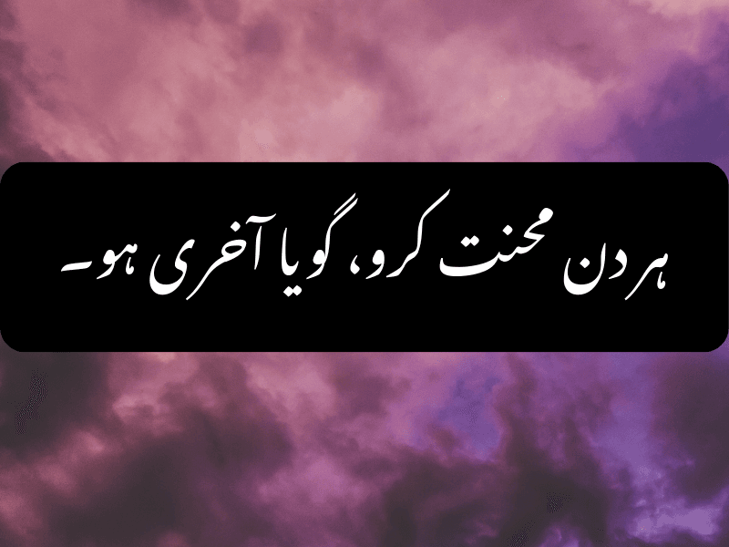 ہر دن محنت کرو، گویا آخری ہو۔ - Urdu Motivational Quote