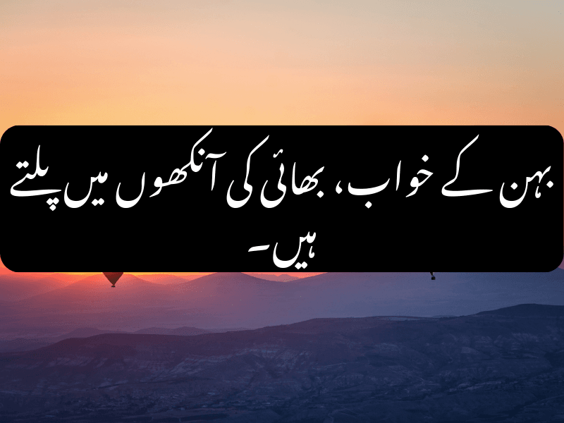Sister's dreams in brother's eyes - Urdu Quote