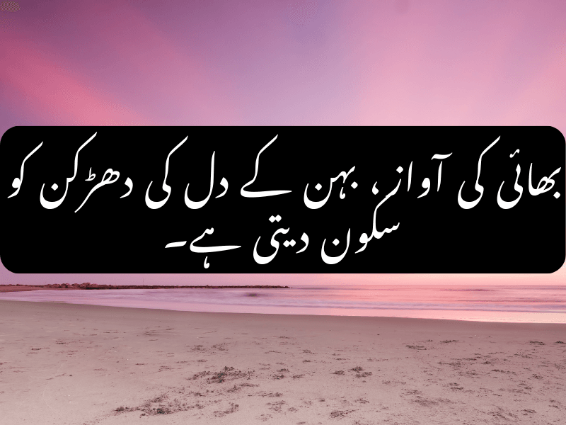 Brother voice brings sister peace - Urdu Quote