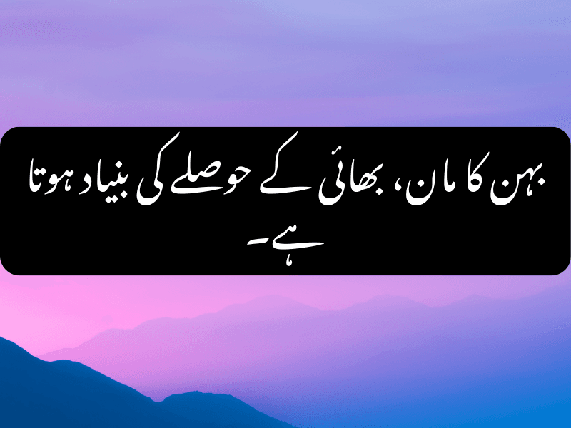 Sister's trust builds brother's courage - Urdu Quote