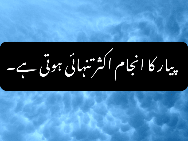 Sad Urdu Quote - تنہائی